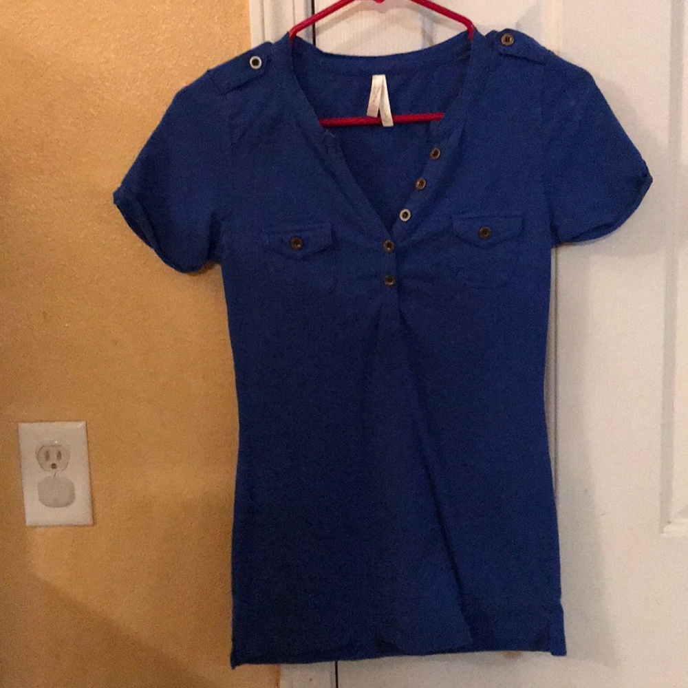 Blue v neck